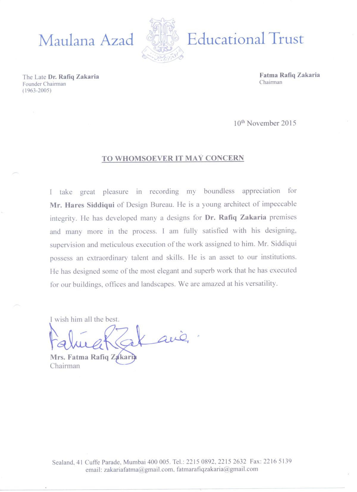 Maulana Azad Educational Trust.